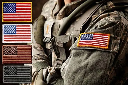 4 Pack US USA Flag Embroidered Patch Red Military Iron On Sew On Tactical Morale Patch for Hats Backpacks Caps Jackets   More