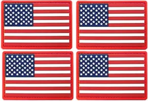 4 Pack US USA Flag Patch Emblem United States of America Military Army Tactical Morale Patch for Hats Backpacks Caps Jackets   More