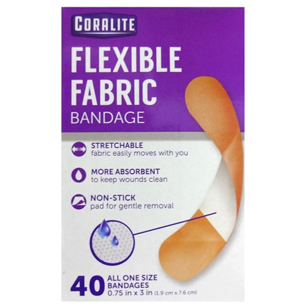 80 Ct Flexible Fabric Bandages Stretchable Non-Stick Pad First Aid Heal Wounds