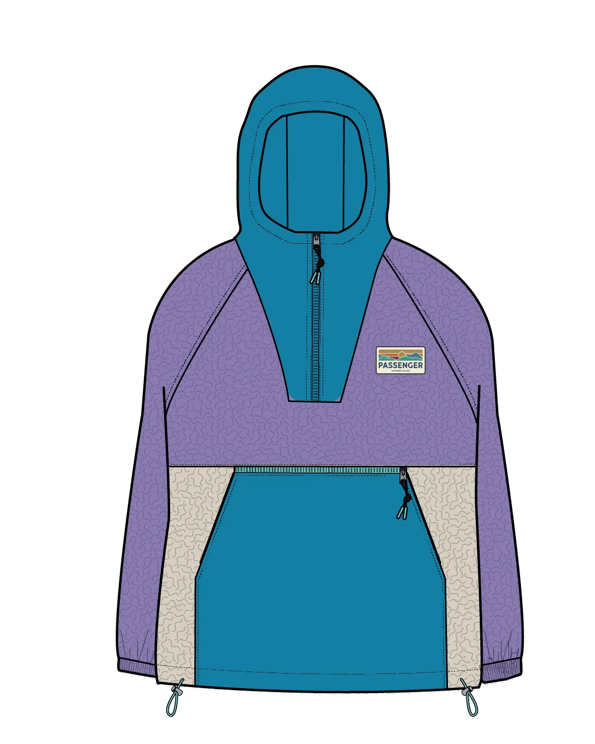 Alexander Recycled Hooded Polar Fleece - Retro Purple/Bluejay