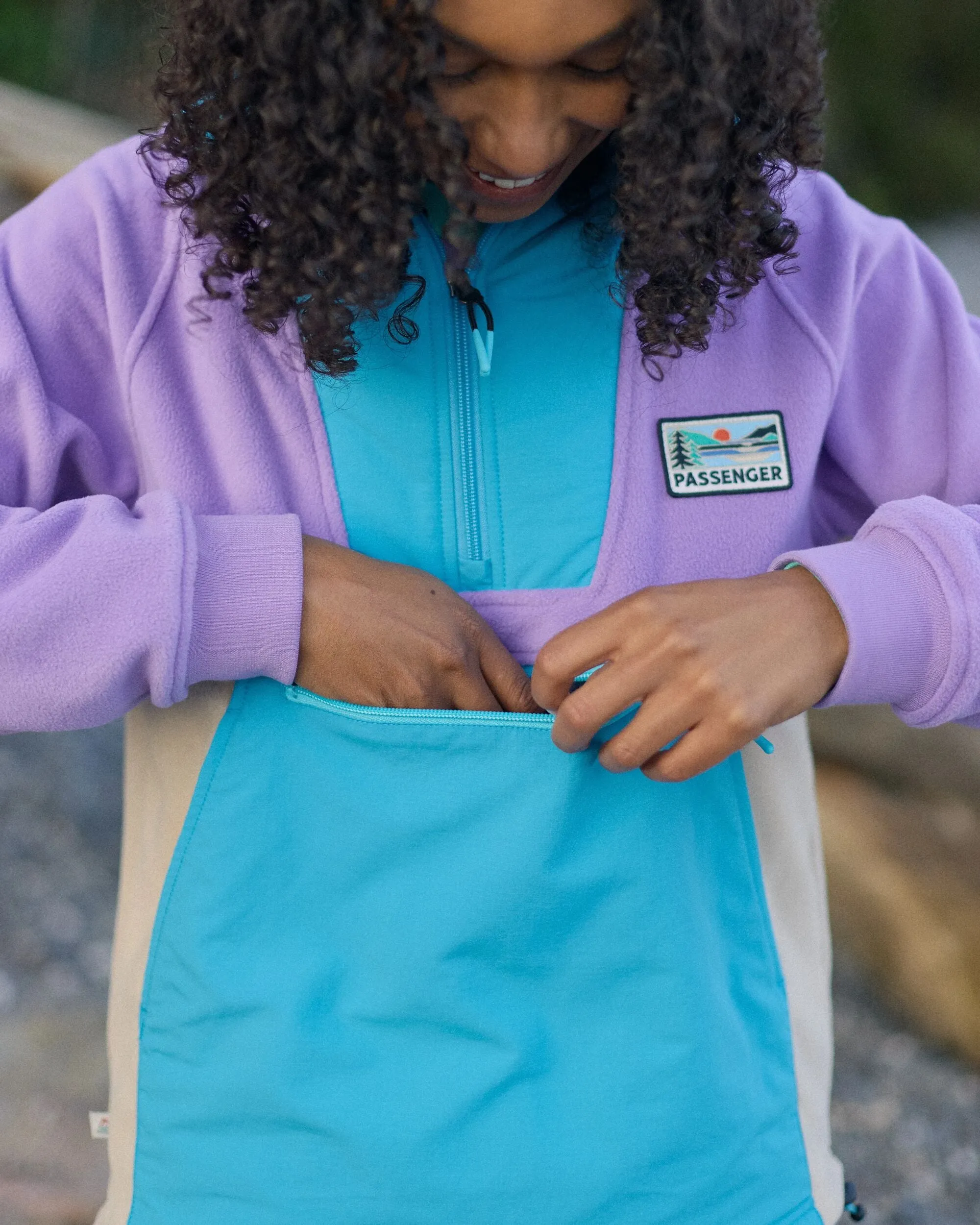 Alexander Recycled Hooded Polar Fleece - Retro Purple/Bluejay