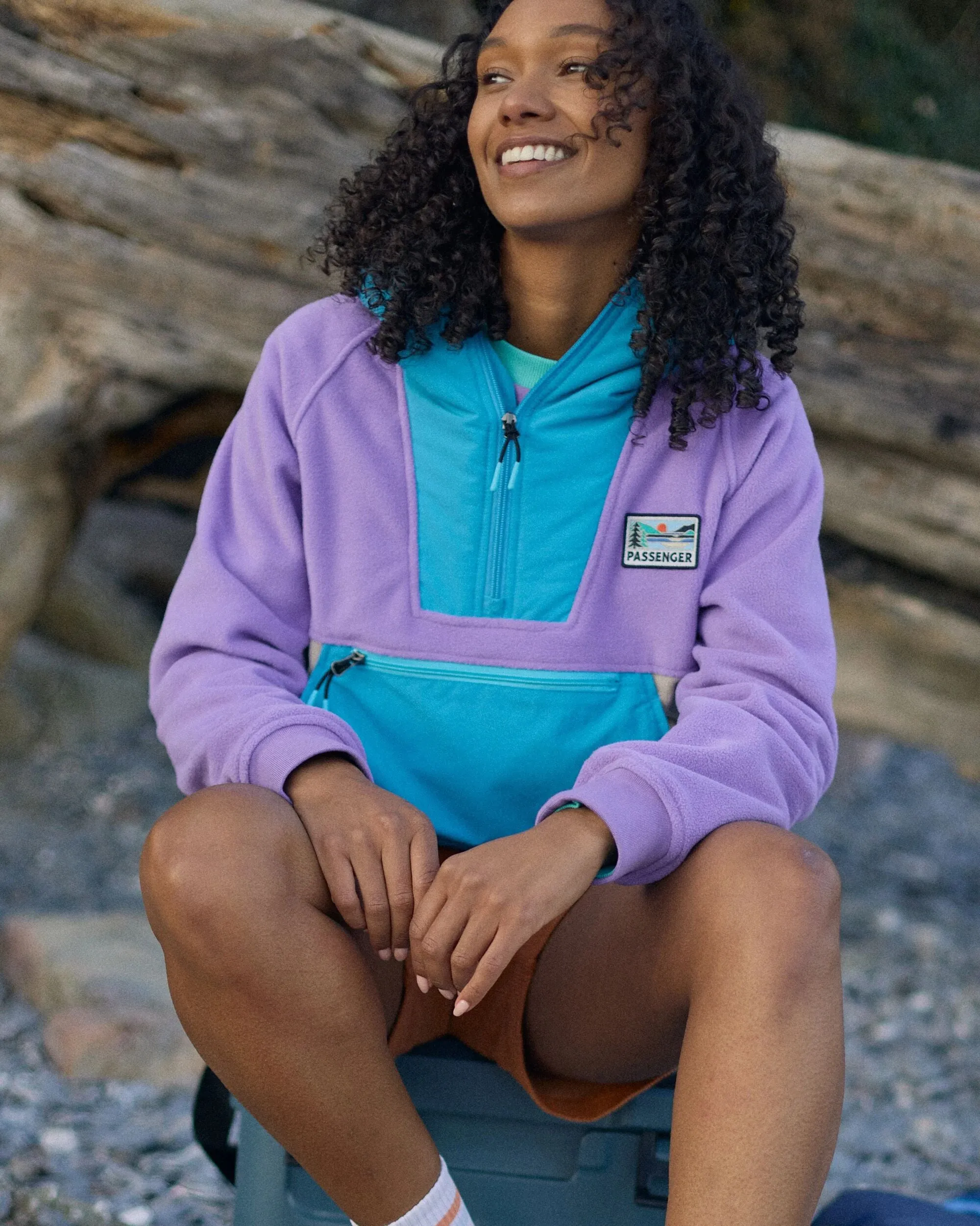 Alexander Recycled Hooded Polar Fleece - Retro Purple/Bluejay