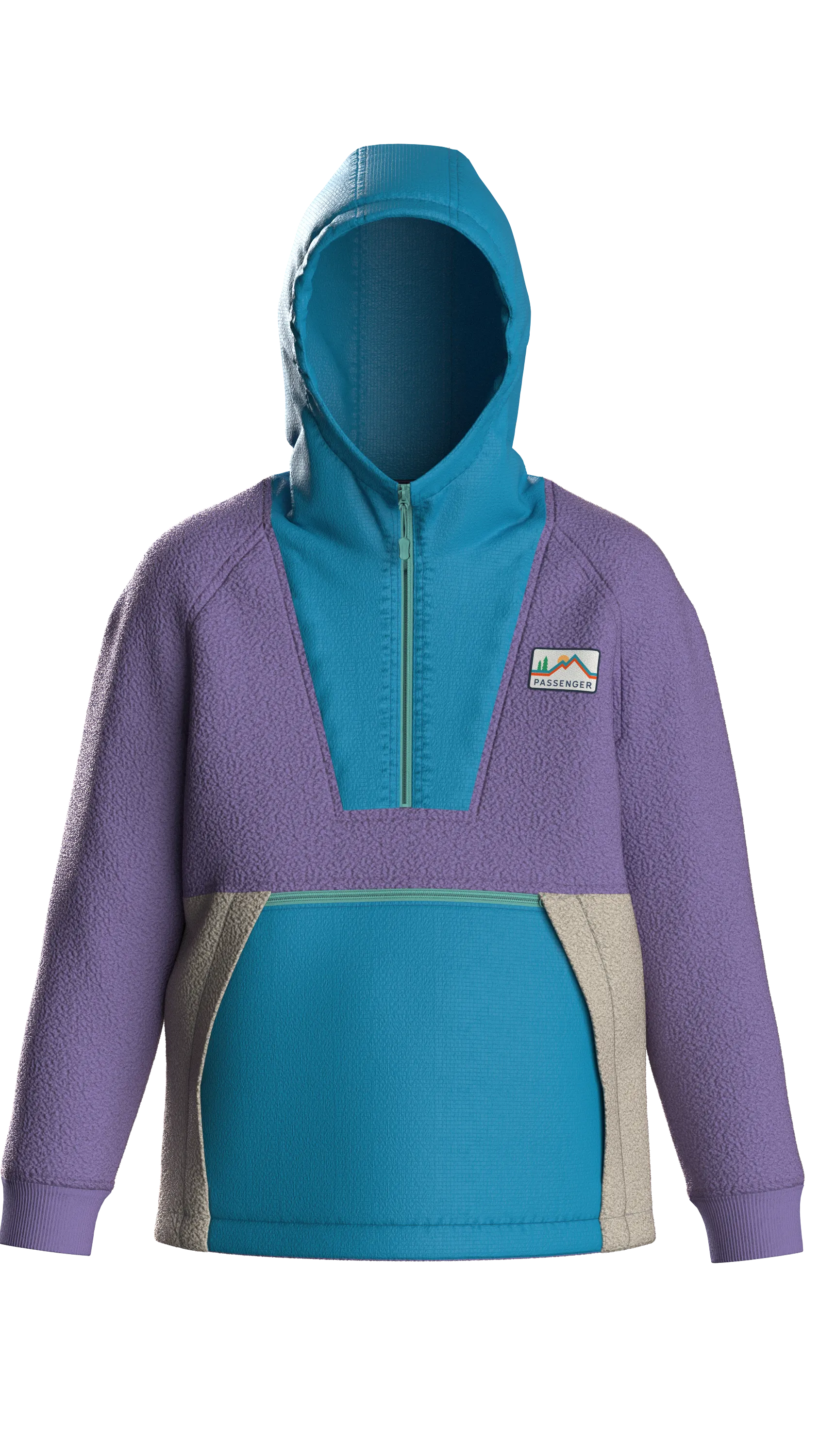 Alexander Recycled Hooded Polar Fleece - Retro Purple/Bluejay