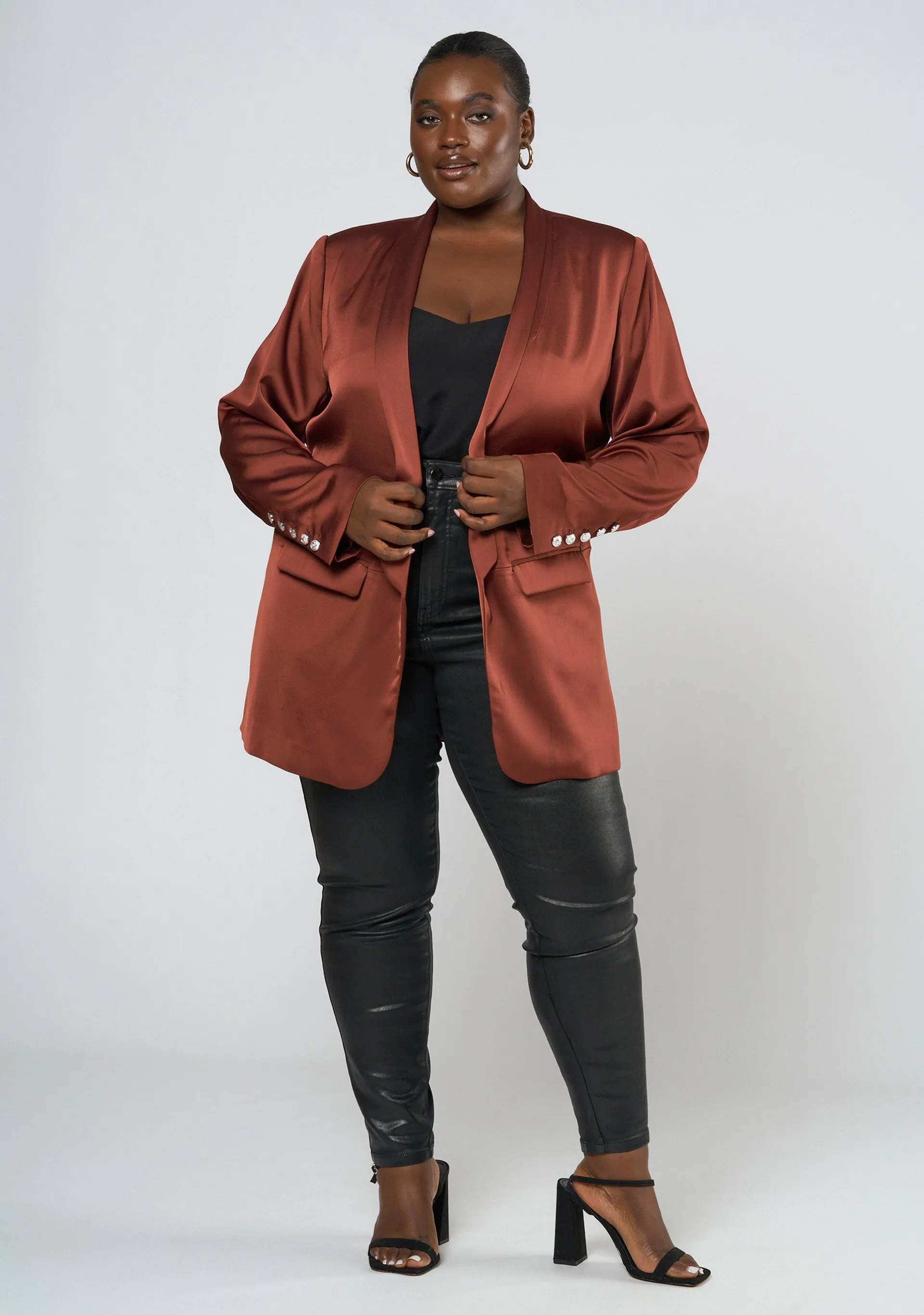 Alyssa Satin Blazer