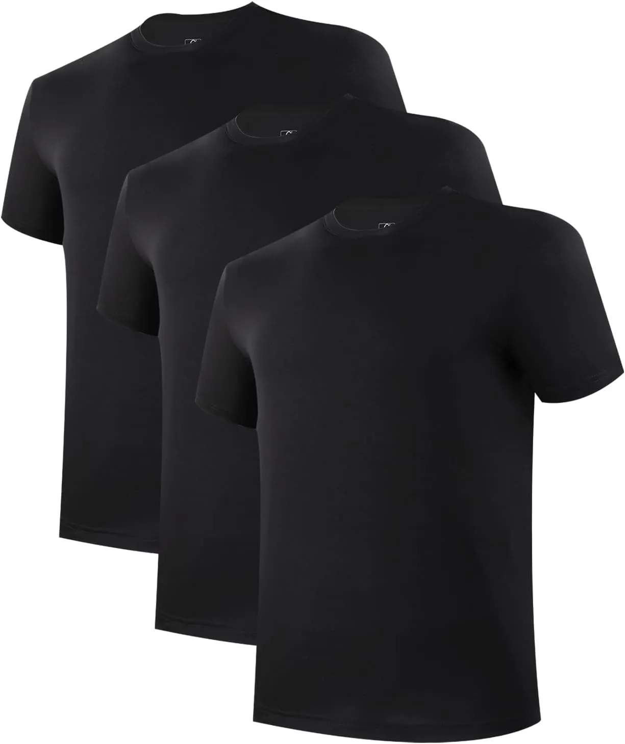BAMBOO COOL Men's Undershirt Moisture-Wicking T-Shirts Stretch Crewneck Soft Tees for Men,3 Pack