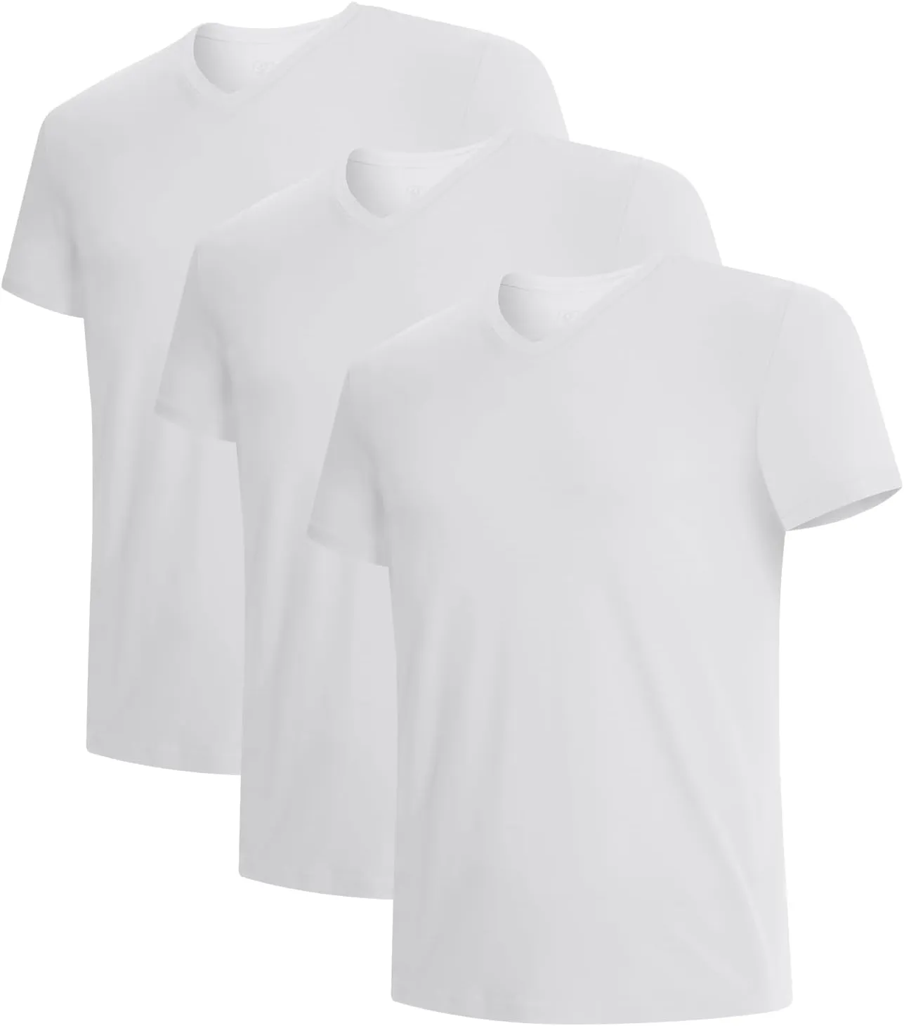 BAMBOO COOL Men's Undershirts Stretch V Neck T-Shirts,Breathable and Moisture-Wicking Tees for Men 3 Pack