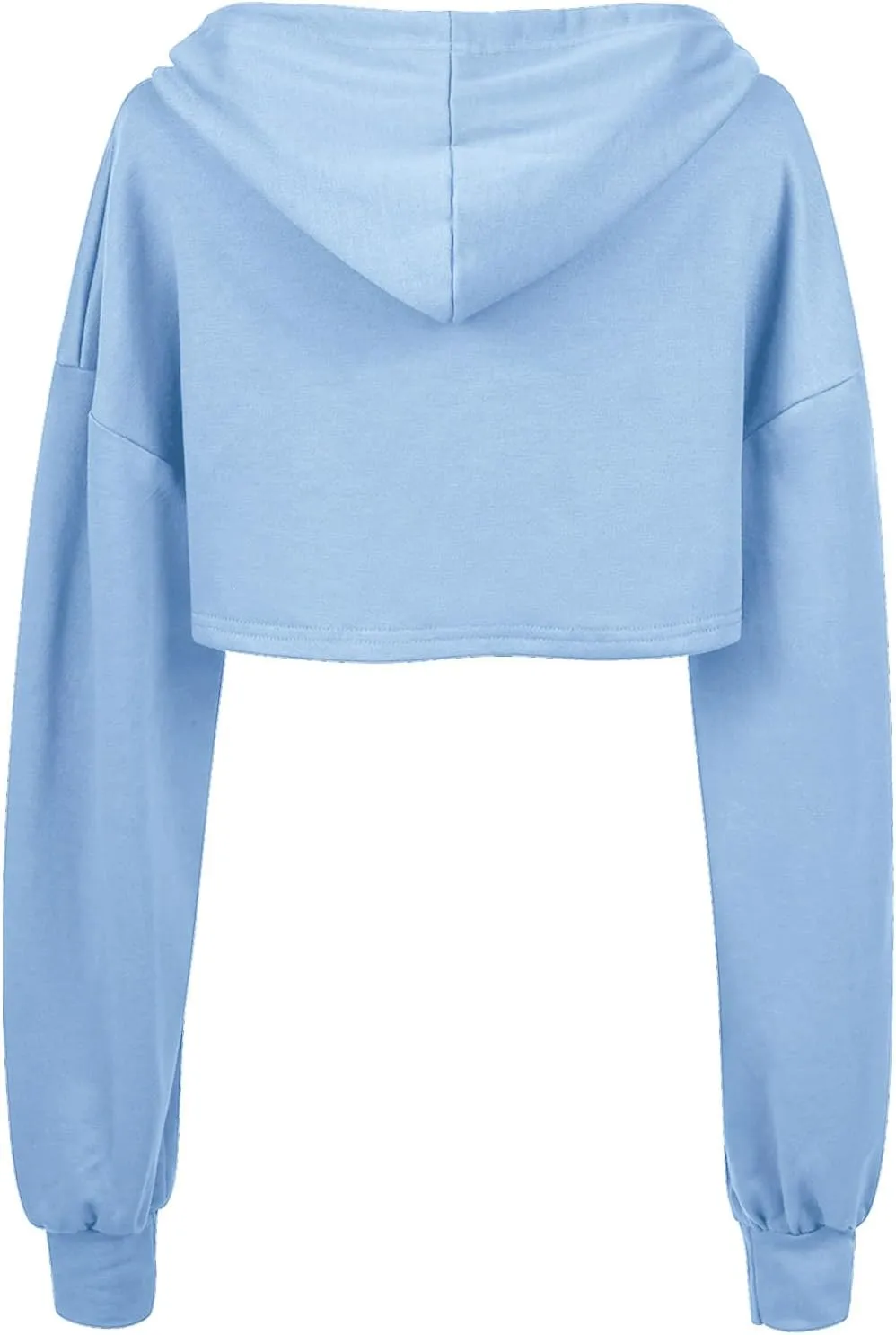 BEJONS Women Long Sleeve Cropped Super Crop Top Hoodies Sweatshirt Aesthetic Punk Hip Hop Dance Sexy Rave Cloth