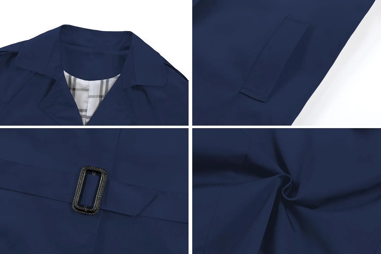 Betusline Girls & Women's Trench Coat Double Breasted Classic Lapel Outerwear, 3 Years - Women 2XL