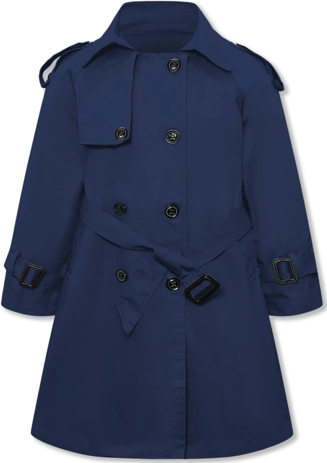 Betusline Girls & Women's Trench Coat Double Breasted Classic Lapel Outerwear, 3 Years - Women 2XL