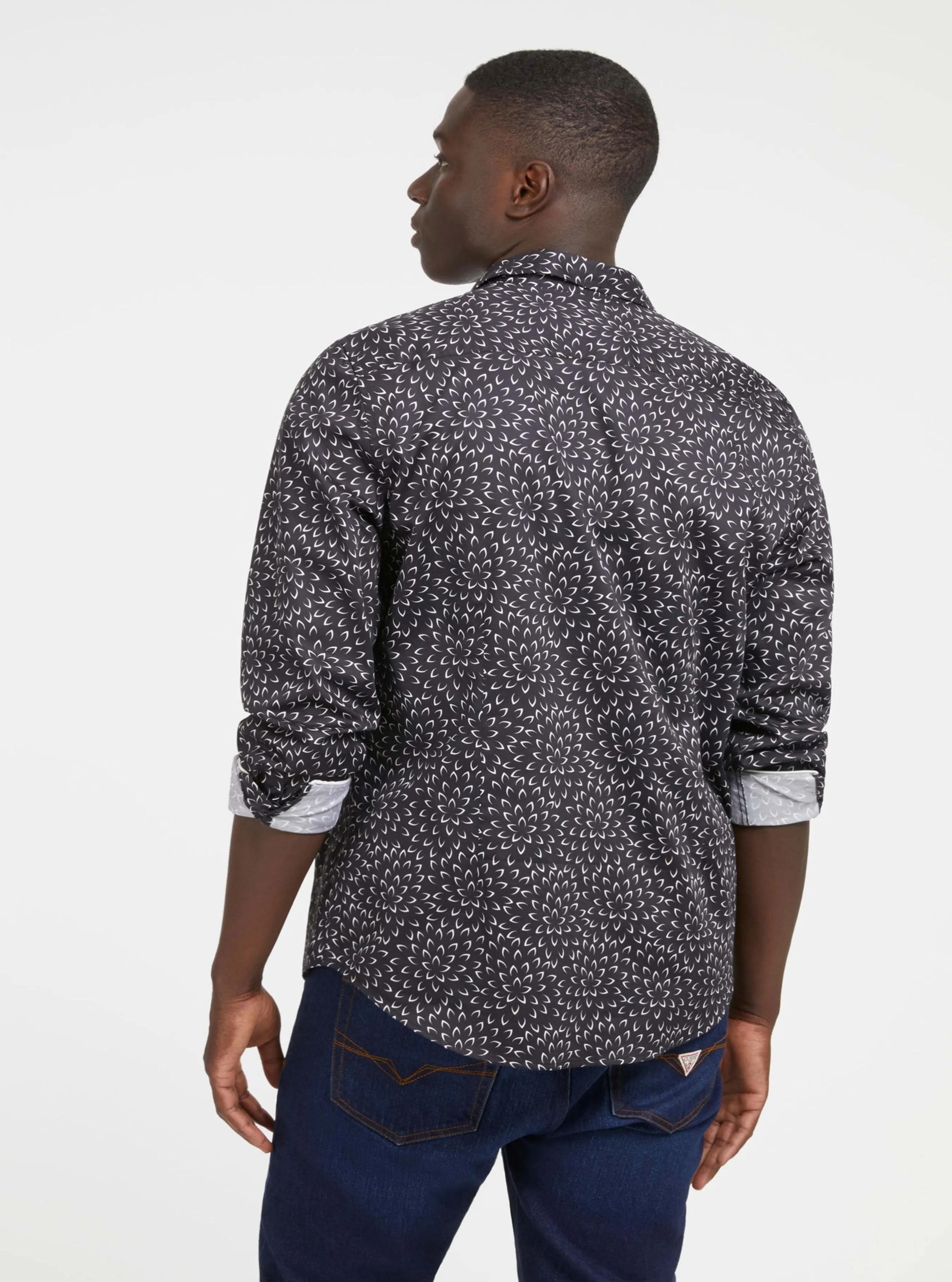 Black Floral Luxe Detached Shirt