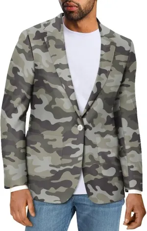 Blazer for Men Notched Lapel Suit Jacket Casual Business Jackets Sports Coats Slim Fit with Functional Pockets