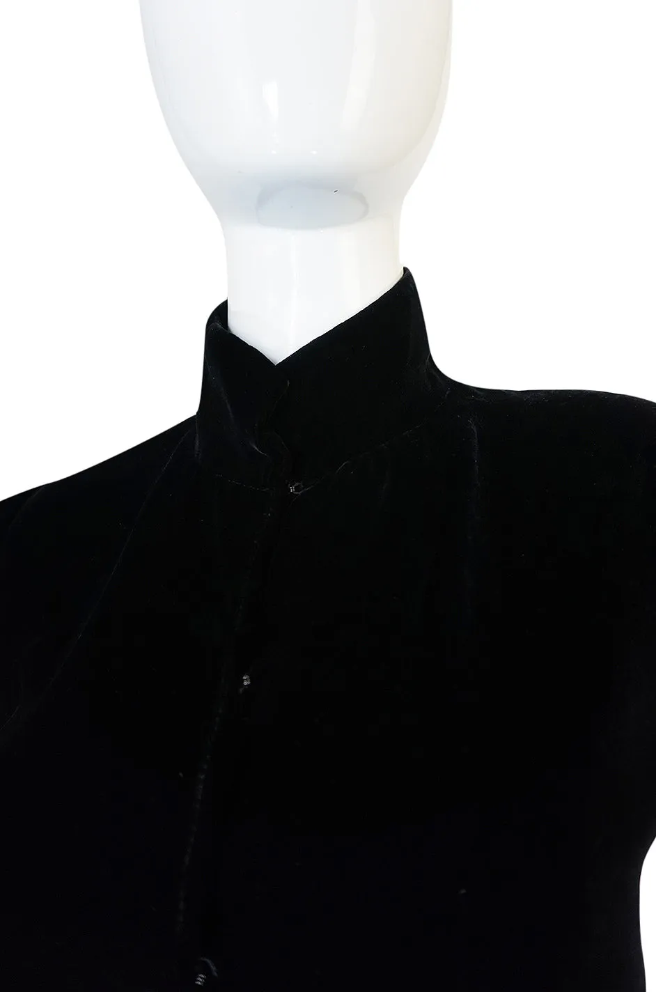 c1975 Thea Porter Couture Black Silk Velvet 'Chazara' Jacket