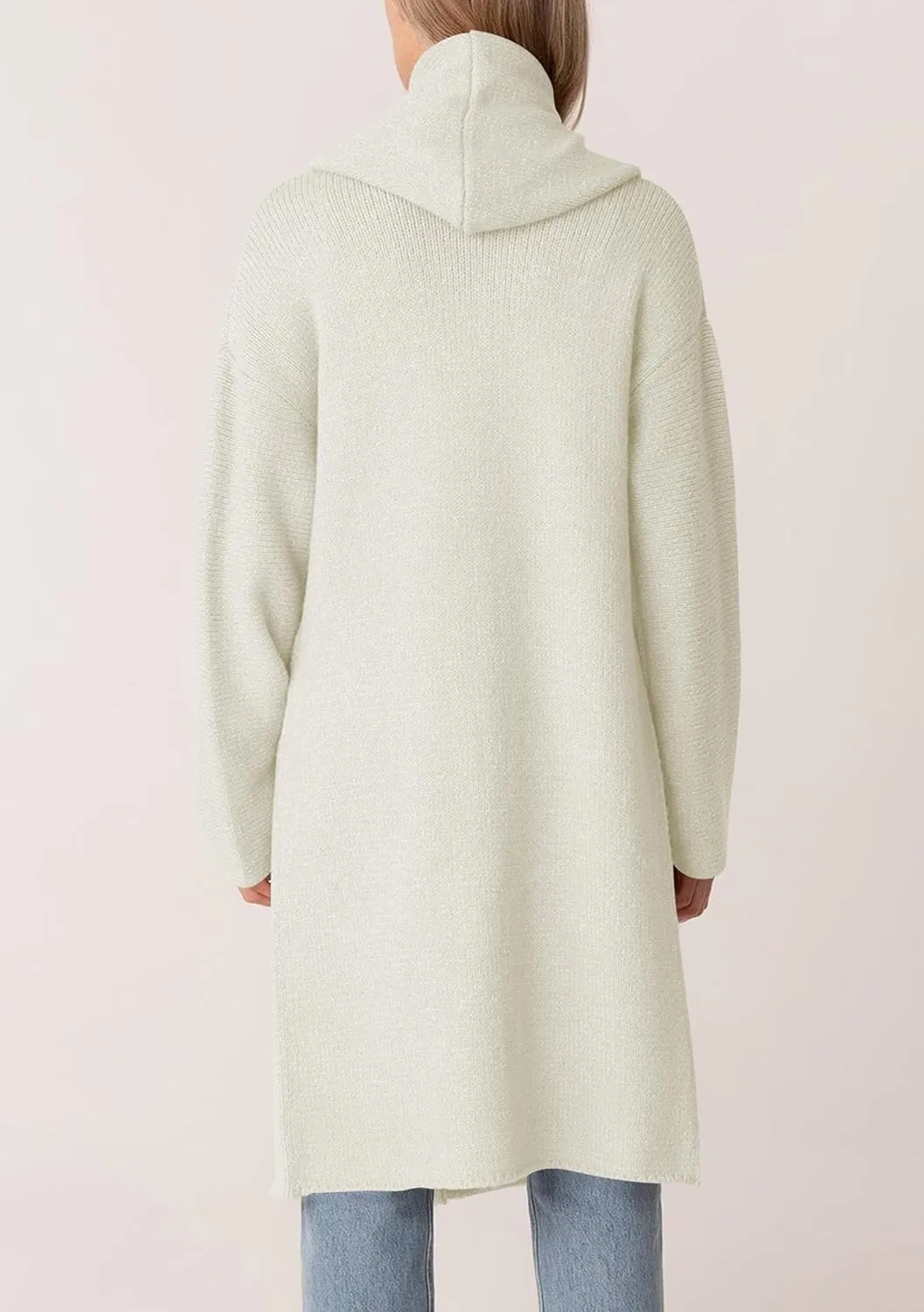 Cakulo Womens Oversized Long Cardigan Sweaters Hooded Duster Cardigans 2024 Trendy Fall Open Front Coatigan