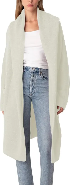 Cakulo Womens Oversized Long Cardigan Sweaters Hooded Duster Cardigans 2024 Trendy Fall Open Front Coatigan