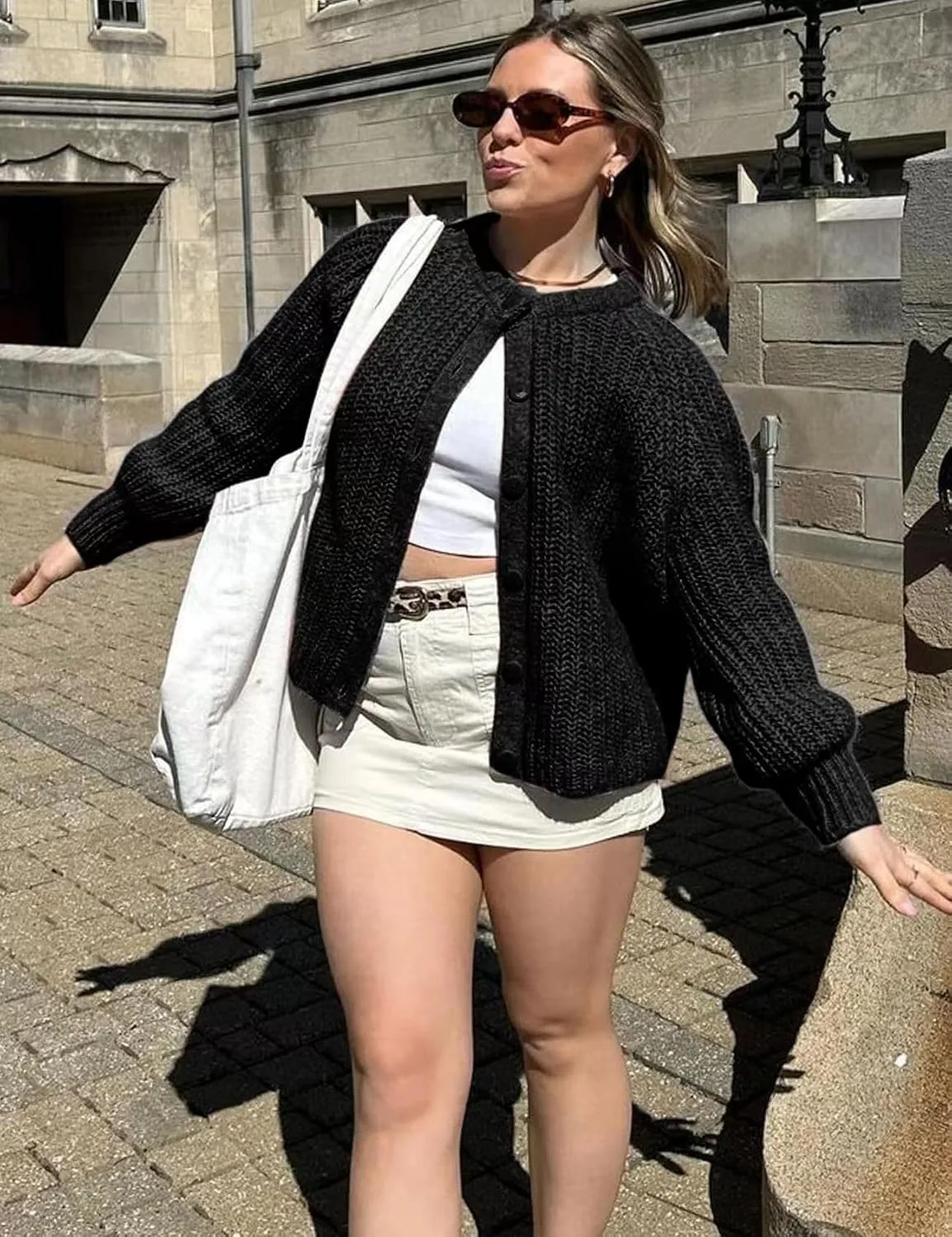Cardigan Sweaters for Women Chunky Knit Cardigans Long Sleeve Button Sweater Jacket 2024 Fall Winter