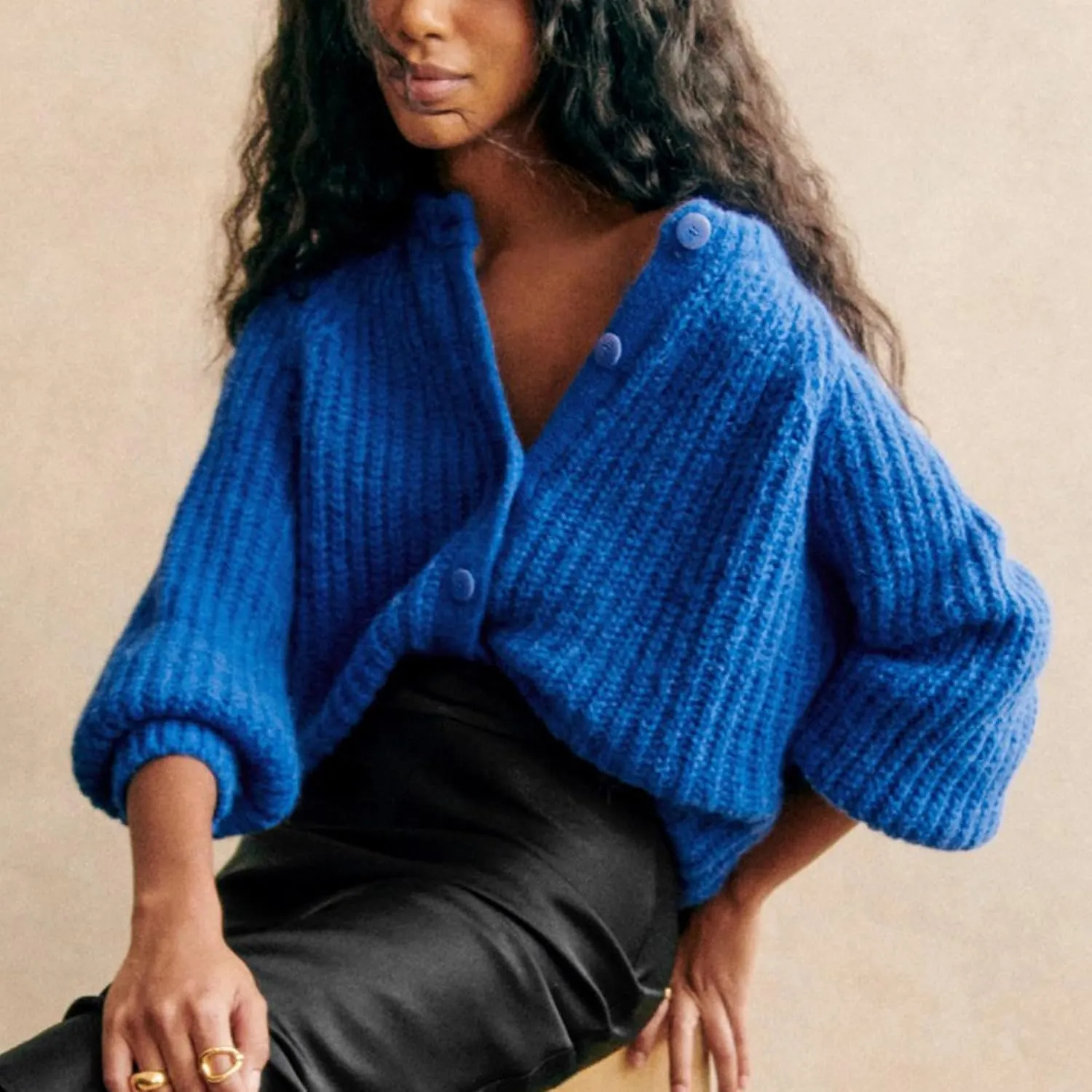 Cardigan Sweaters for Women Chunky Knit Cardigans Long Sleeve Button Sweater Jacket 2024 Fall Winter