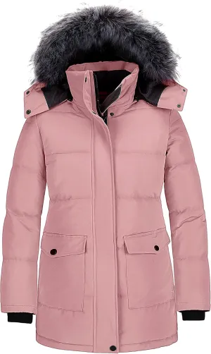 CHINMOON Women's Winter Coat Thickened Warm Parka Long Puffer Jacket