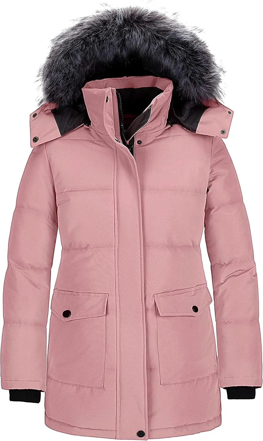 CHINMOON Women's Winter Coat Thickened Warm Parka Long Puffer Jacket