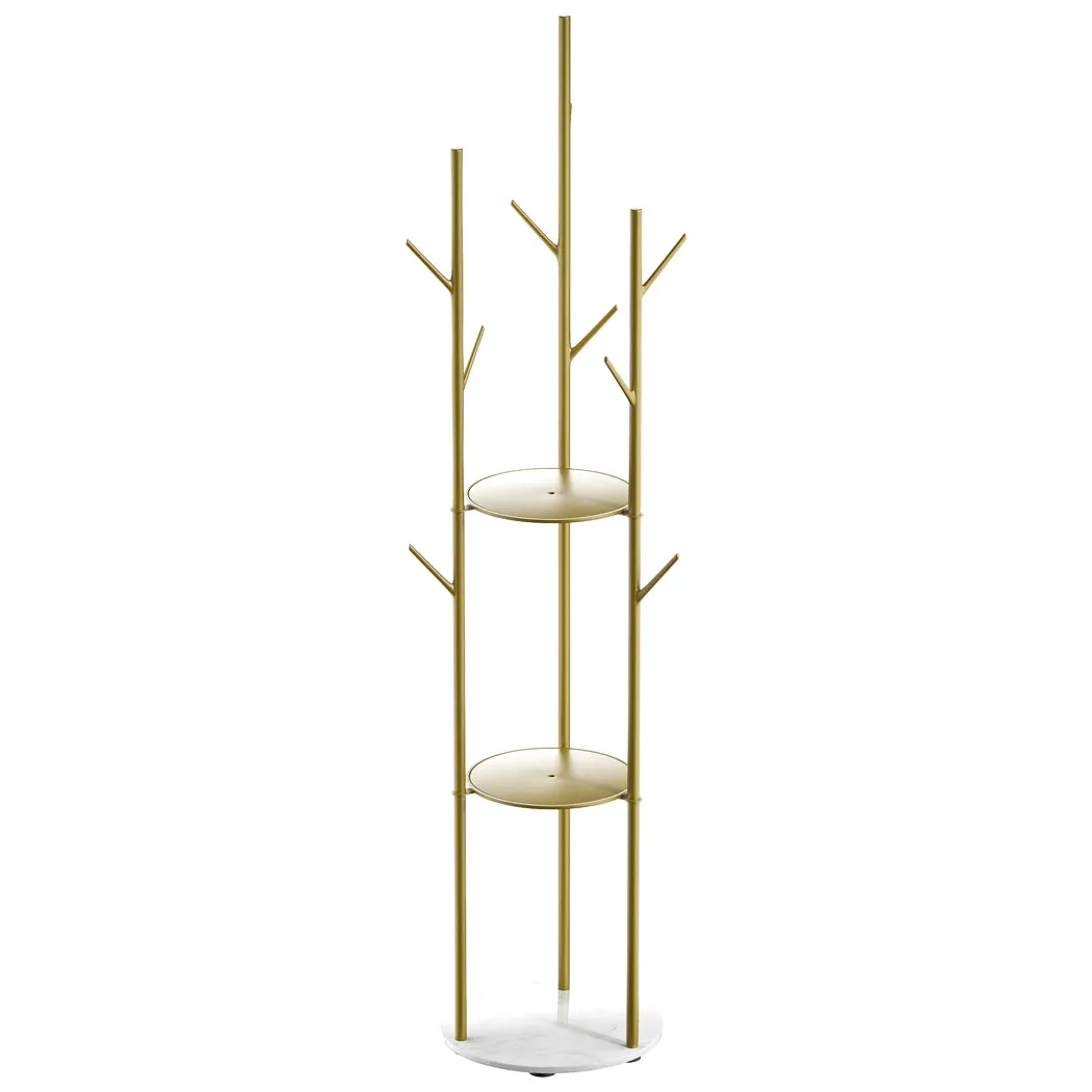 Coat Rack Clothes Stand 8 Hook Organizer - Gold