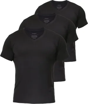 Comfneat Men's Undershirts Viscose V-Neck Cool Feeling T-Shirt 3-Pack