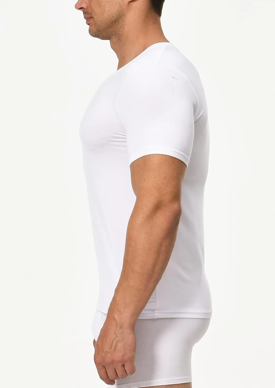 Comfneat Men's Undershirts Viscose V-Neck Cool Feeling T-Shirt 3-Pack