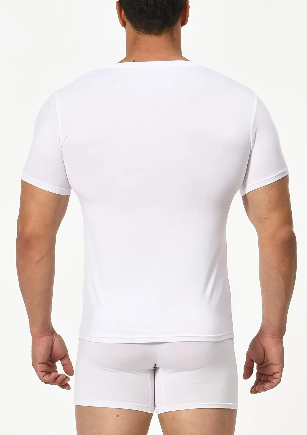 Comfneat Men's Undershirts Viscose V-Neck Cool Feeling T-Shirt 3-Pack