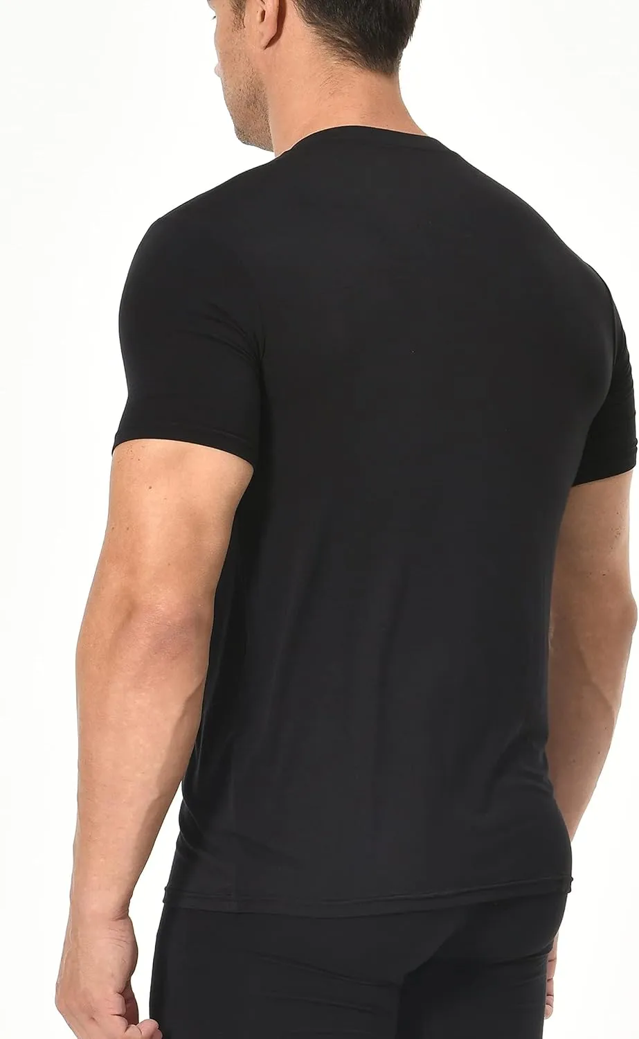 Comfneat Men's Undershirts Viscose V-Neck Cool Feeling T-Shirt 3-Pack