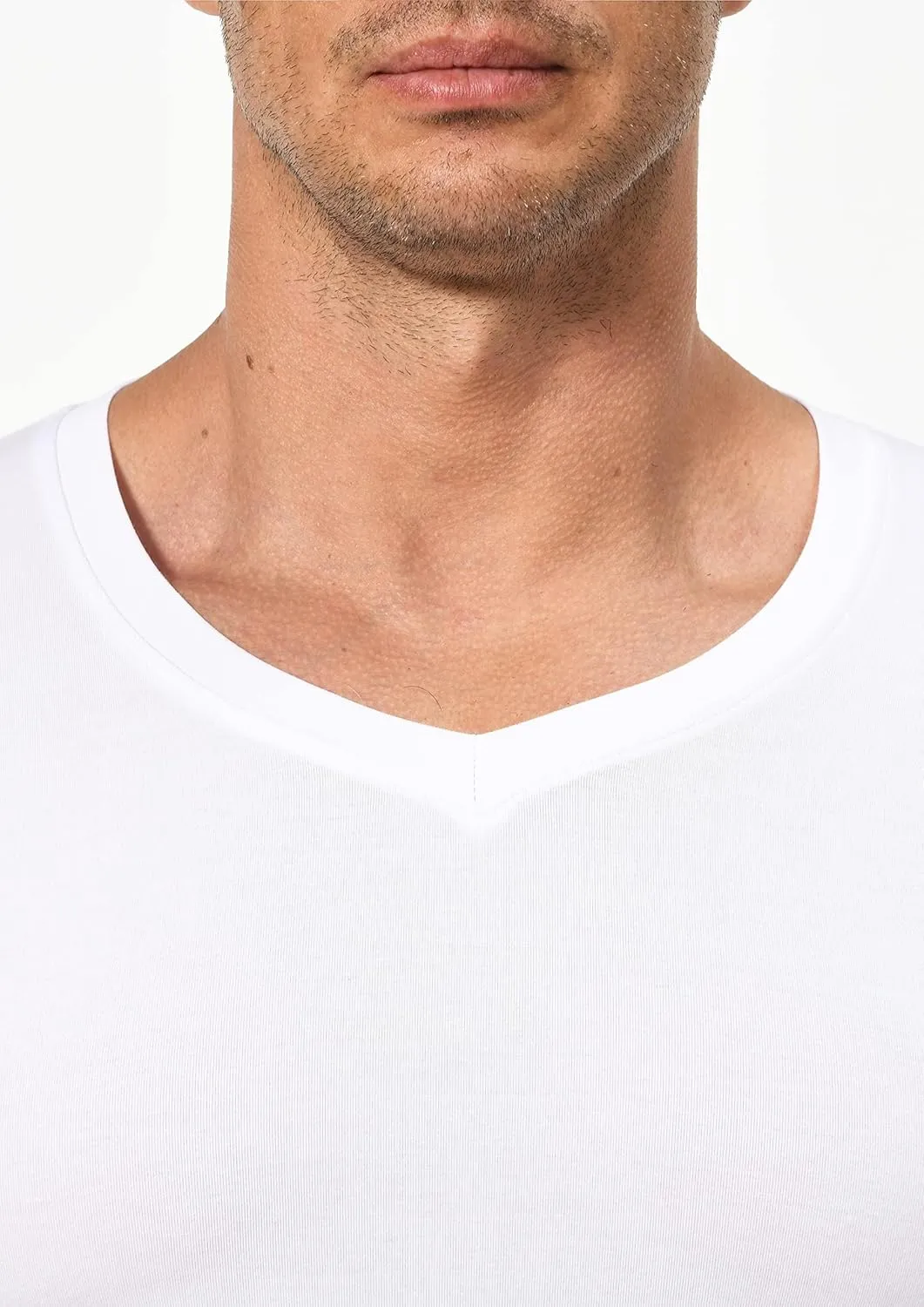 Comfneat Men's Undershirts Viscose V-Neck Cool Feeling T-Shirt 3-Pack