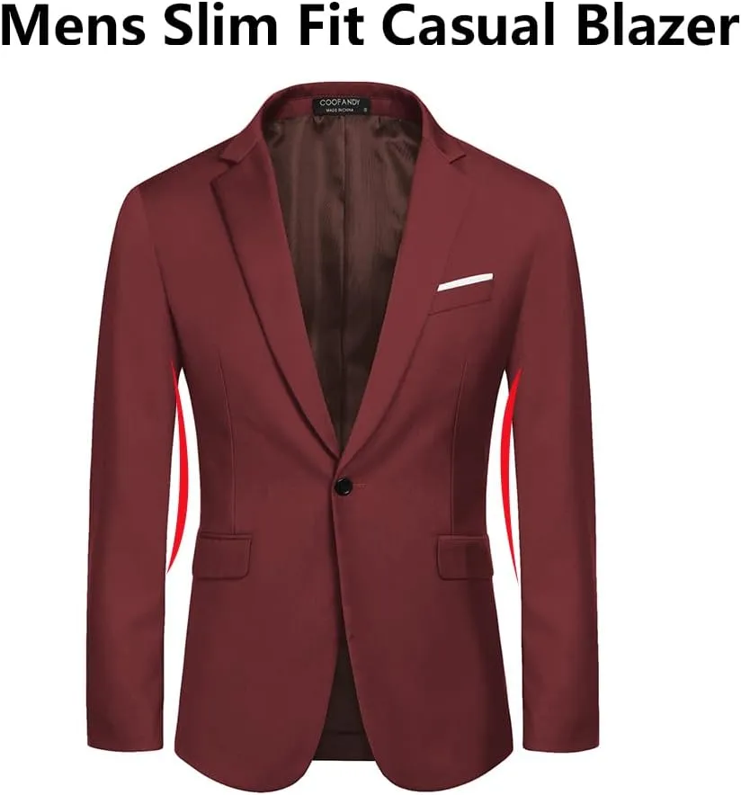 COOFANDY Men's Slim Fit Casual Blazers Lightweight Sport Coats One Button Suit Jackets