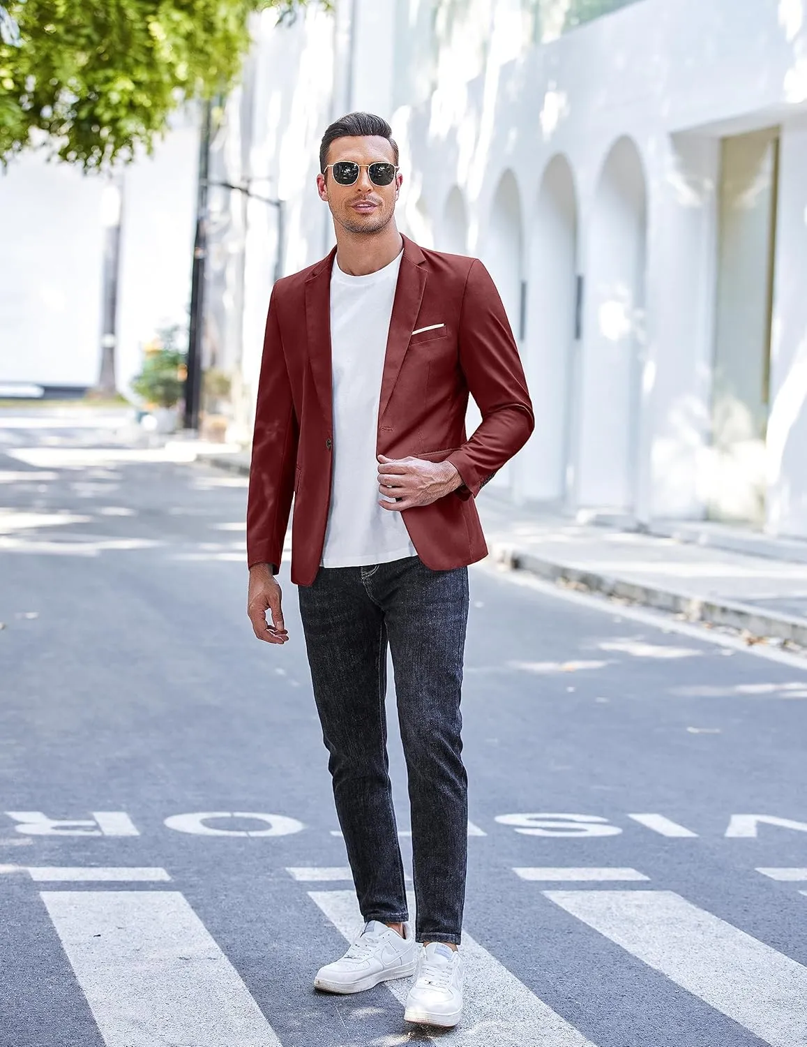 COOFANDY Men's Slim Fit Casual Blazers Lightweight Sport Coats One Button Suit Jackets