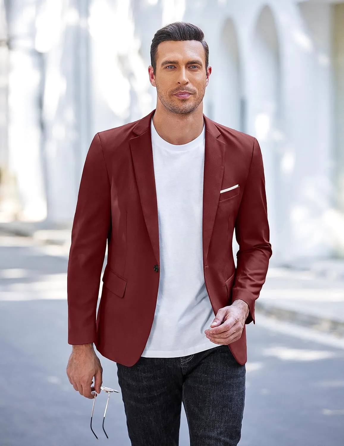 COOFANDY Men's Slim Fit Casual Blazers Lightweight Sport Coats One Button Suit Jackets