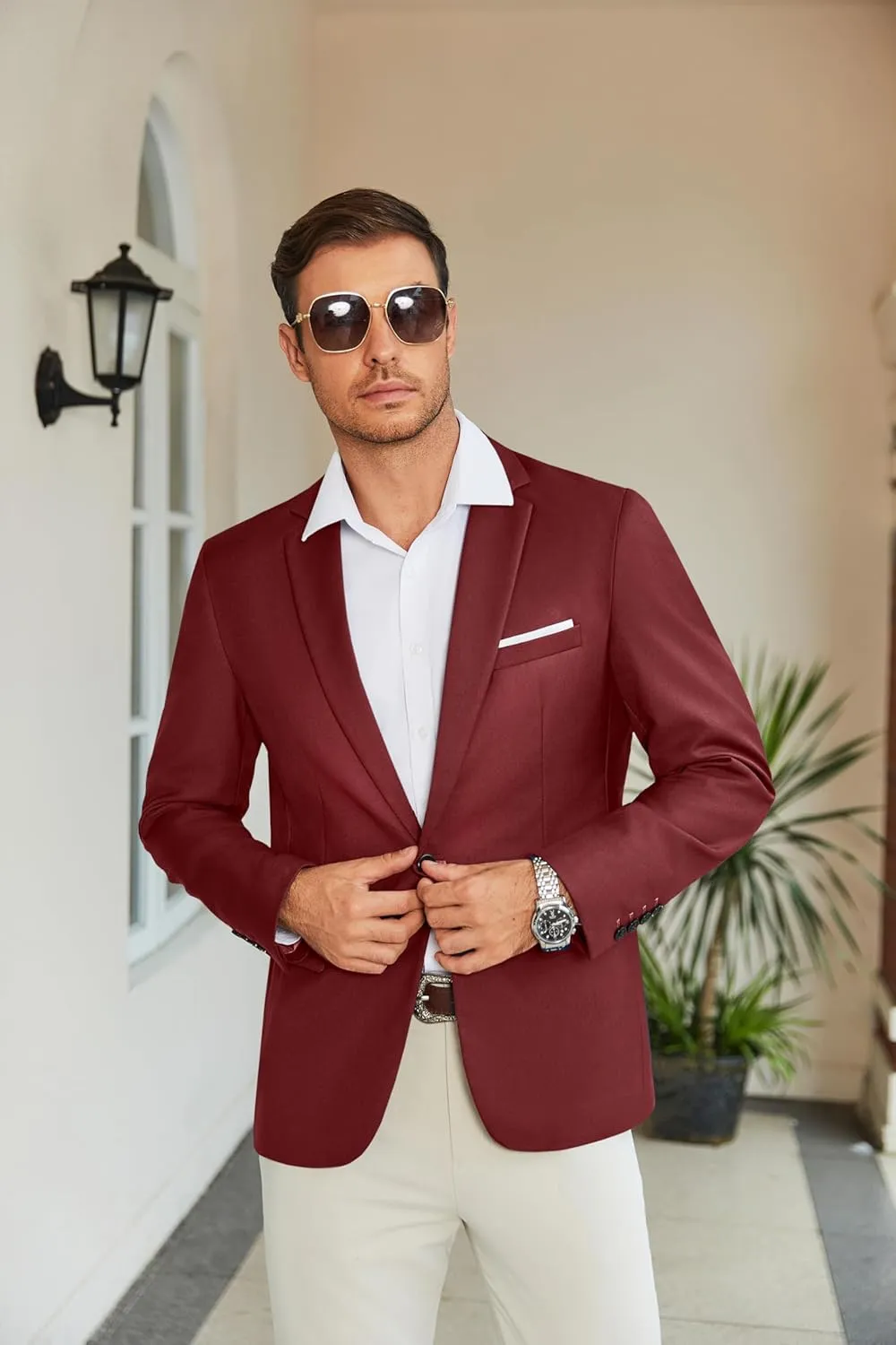 COOFANDY Men's Slim Fit Casual Blazers Lightweight Sport Coats One Button Suit Jackets