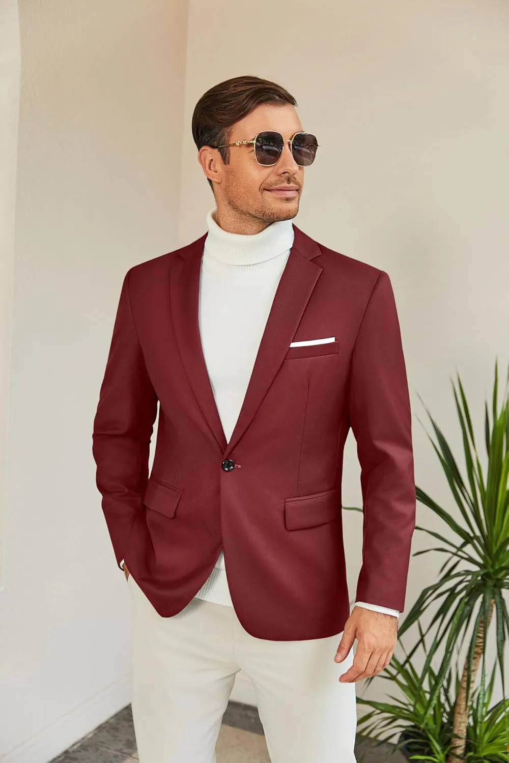 COOFANDY Men's Slim Fit Casual Blazers Lightweight Sport Coats One Button Suit Jackets