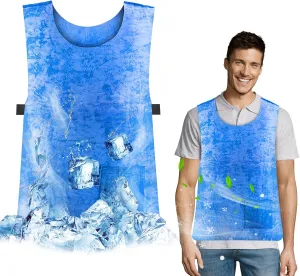 Cooling Ice Vest for Men Women Ice Cooling Vest PVA Water Activated Evaporative Cool Cold Vest for Hot Weather MS Work Adjustable Cool Vest for Avoid Hot Weather Heatstroke Cooler Vest