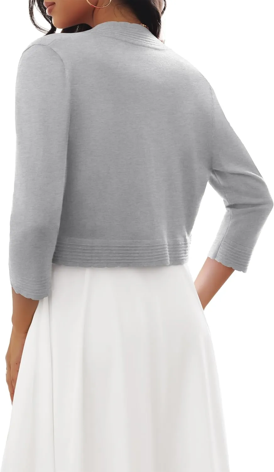 CPOKRTWSO Women's 3/4 Sleeve Cropped Cardigan Sweaters Open Front Bolero Shrugs for Women S-XL