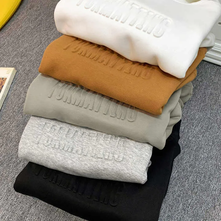 Custom Thick Baggy Drop Plain Wholesale Streetwear  هودي رجالي شتوي بنقش ثلاثي