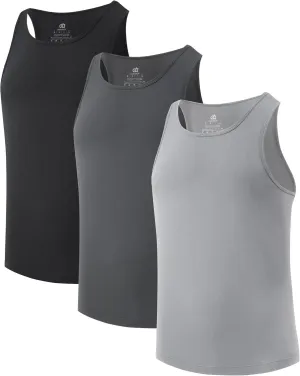 DAVID ARCHY Men's Tank Top Undershirt Micro Modal Undershirts Moisture-Wicking Tank A-Shirt for Men, 3-Pack