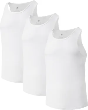 DAVID ARCHY Men's Tank Top Undershirt Micro Modal Undershirts Moisture-Wicking Tank A-Shirt for Men, 3-Pack