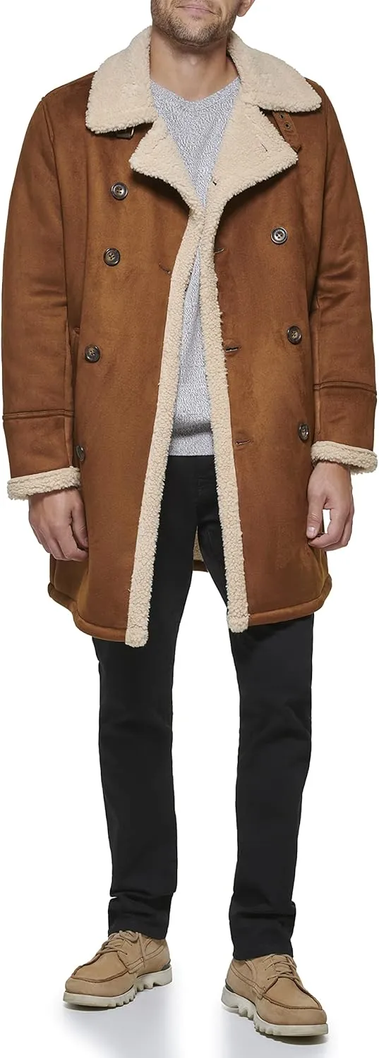 Dockers Men's Faux Shearling Midlength Overcoat