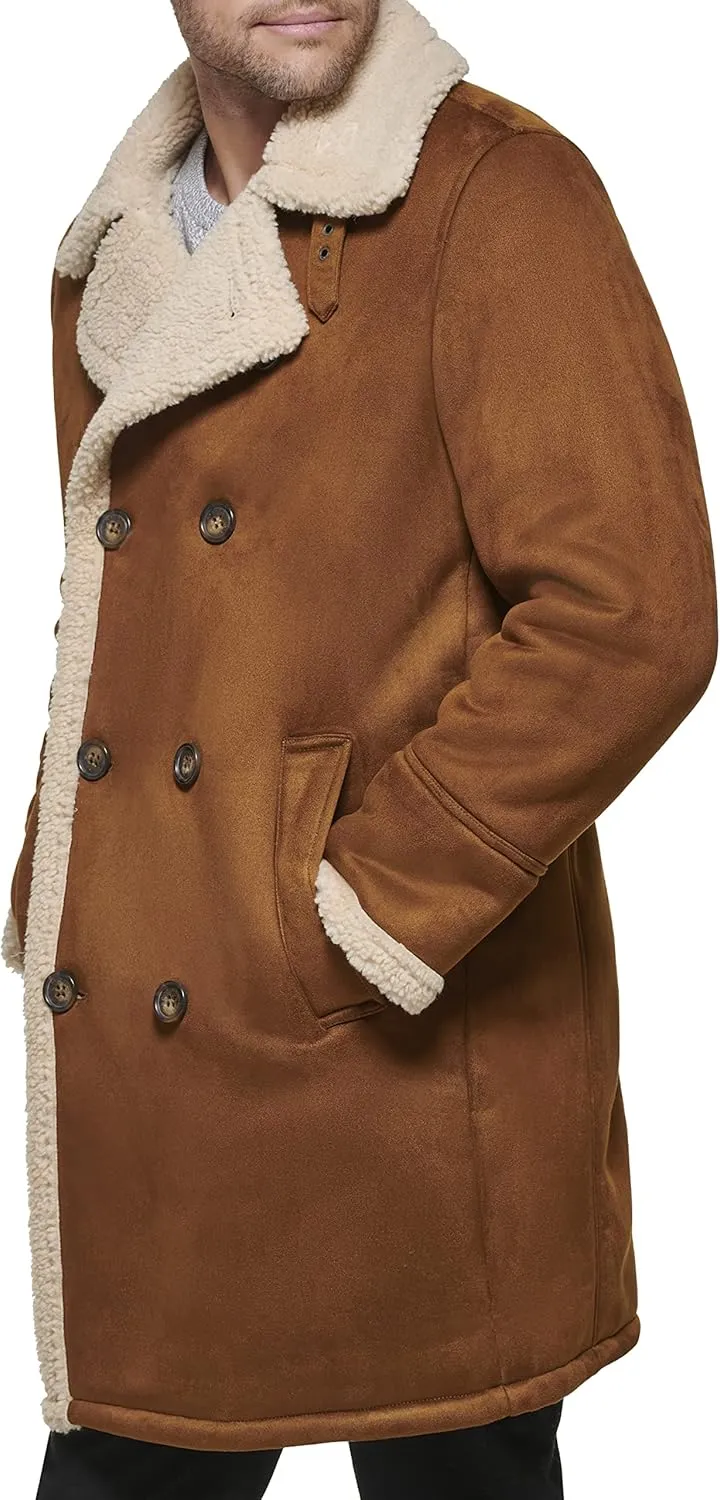Dockers Men's Faux Shearling Midlength Overcoat