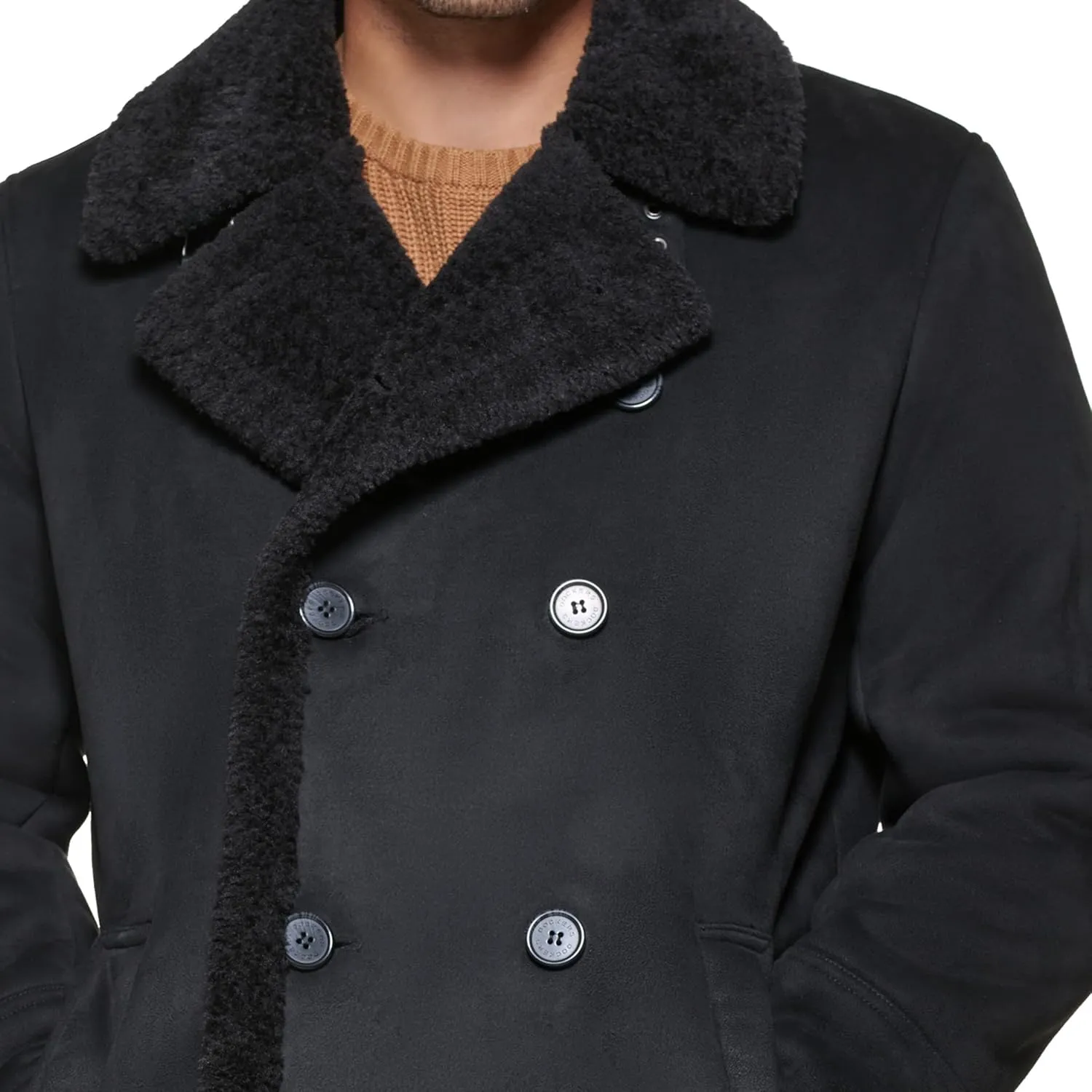 Dockers Men's Faux Shearling Midlength Overcoat