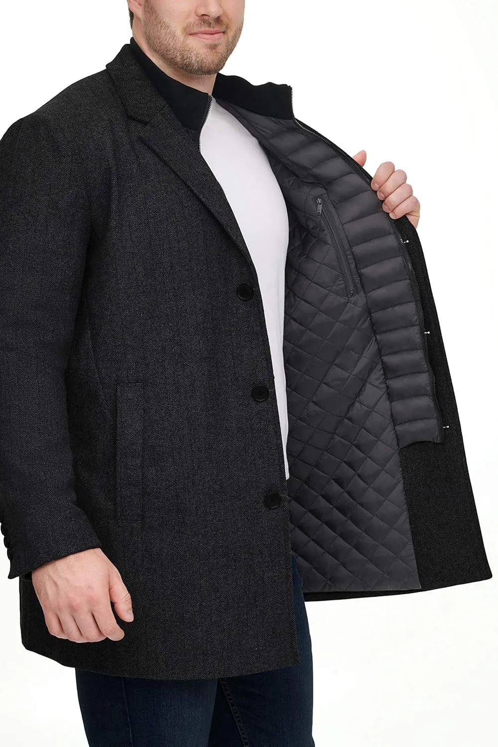Dockers Men's Henry Wool Blend Top Coat (Regular and Big & Tall Sizes)