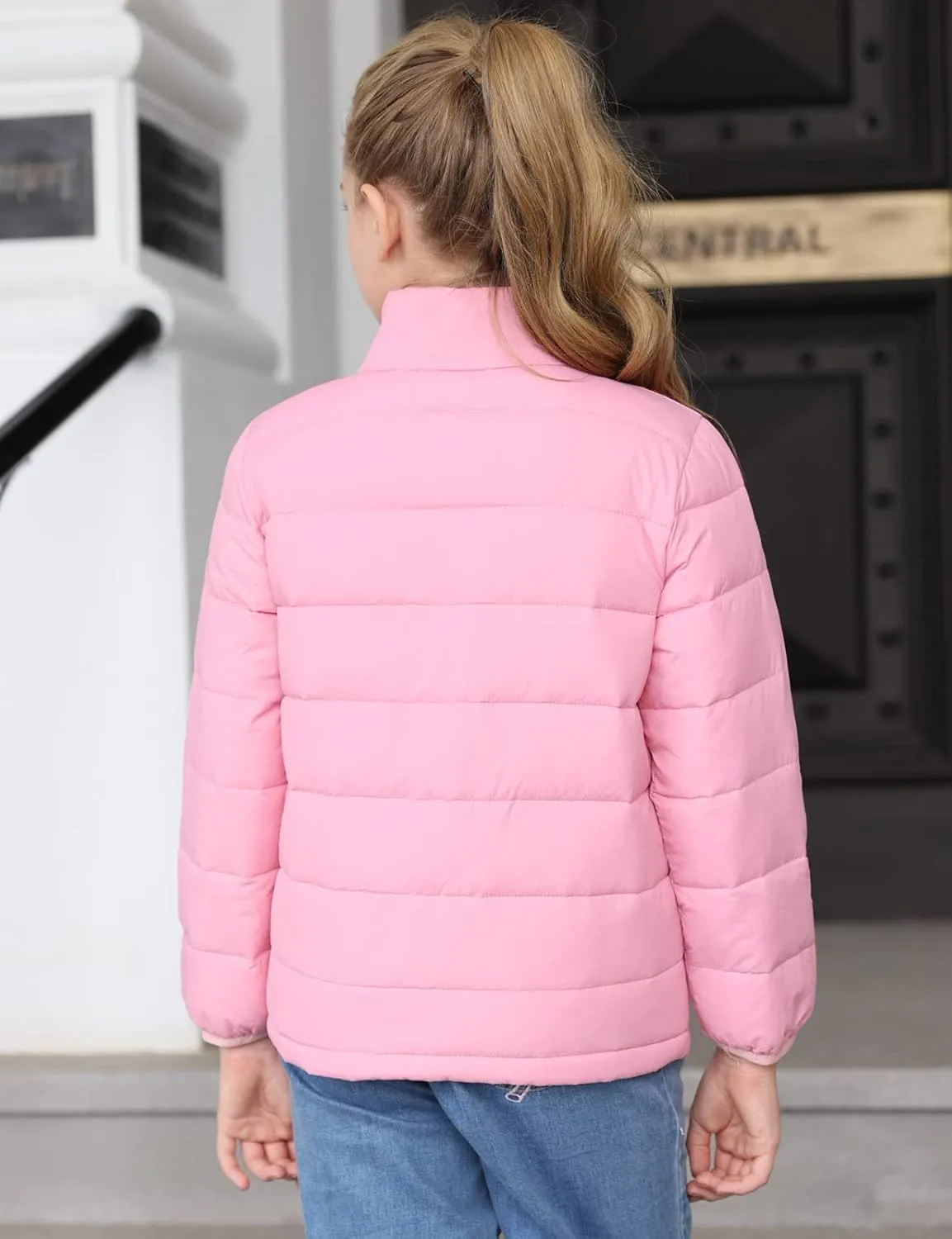 Enlifety 4-12T Girls Coat Long Sleeve Winter Jacket Lightweight Warm Puffer Outwear with Pocket