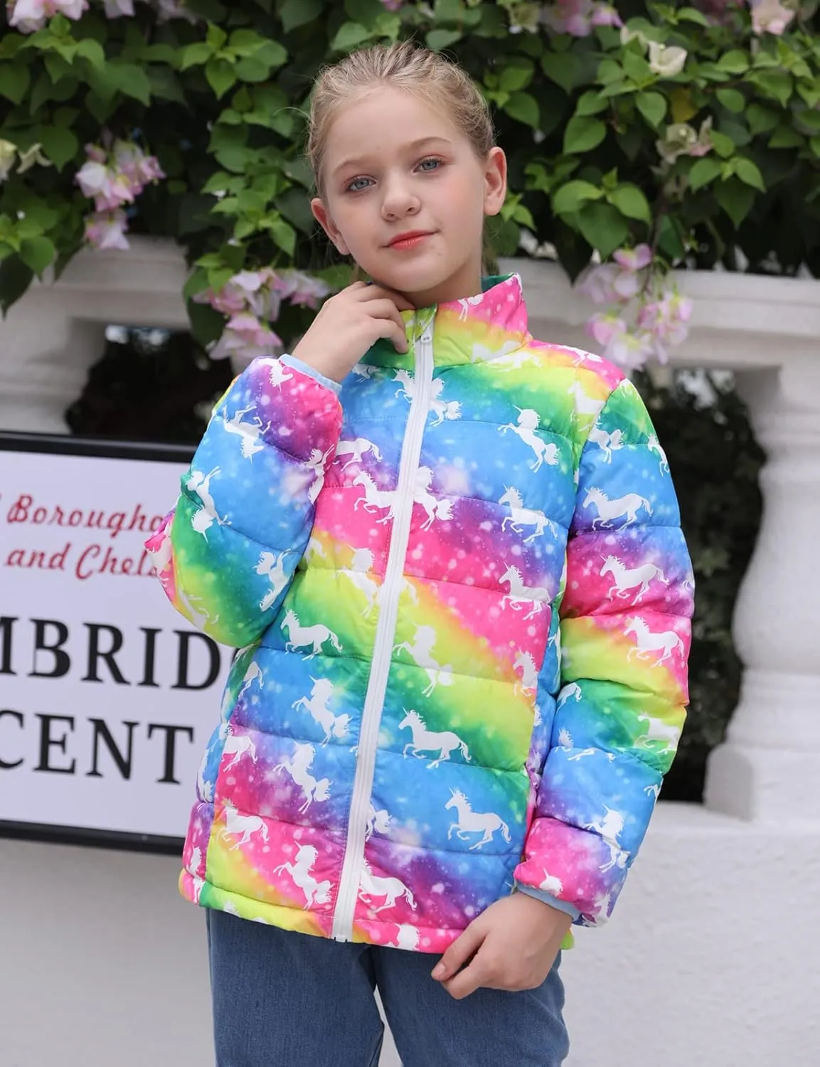 Enlifety 4-12T Girls Coat Long Sleeve Winter Jacket Lightweight Warm Puffer Outwear with Pocket