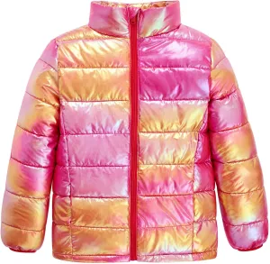 Enlifety 4-12T Girls Coat Long Sleeve Winter Jacket Lightweight Warm Puffer Outwear with Pocket