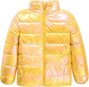Enlifety 4-12T Girls Coat Long Sleeve Winter Jacket Lightweight Warm Puffer Outwear with Pocket