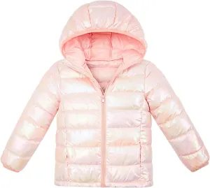 Enlifety 4-12T Girls Jacket Lightweight Winter Coats with Pockets Warm Puffer Outwear