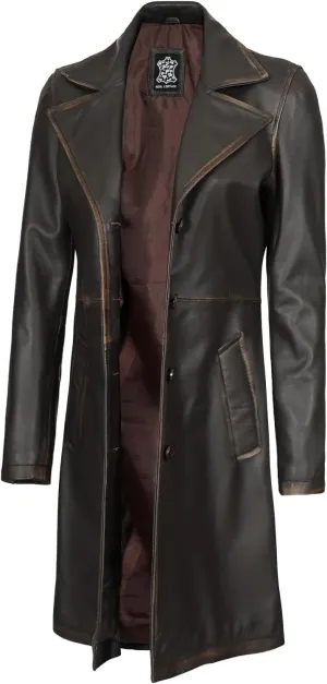 fjackets Lambskin Leather 3/4 Coat - A Fusion of Timeless Style & Modern Sophistication for Women