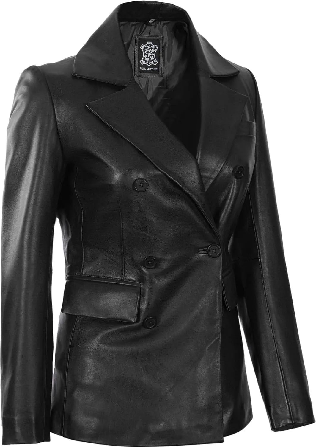 fjackets Lambskin Leather 3/4 Coat - A Fusion of Timeless Style & Modern Sophistication for Women