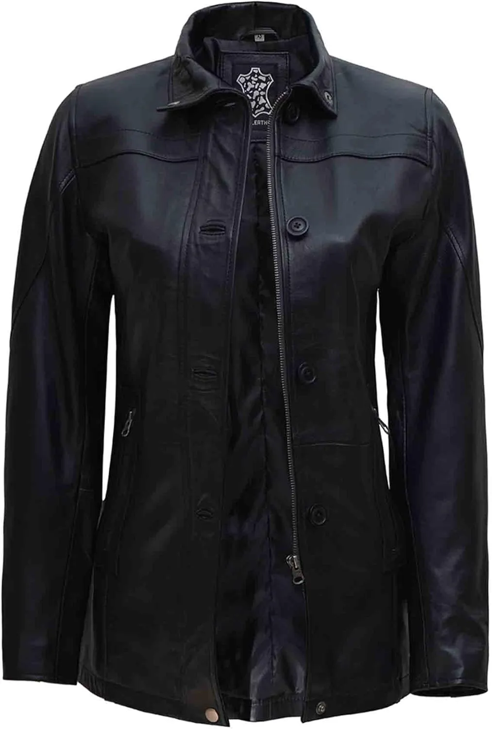 fjackets Lambskin Leather 3/4 Coat - A Fusion of Timeless Style & Modern Sophistication for Women